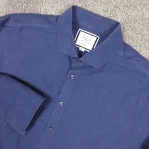 Charles Tyrwhitt Shirt Mens 2XL 18 37 Blue Solid Classic French Cuff Button Up